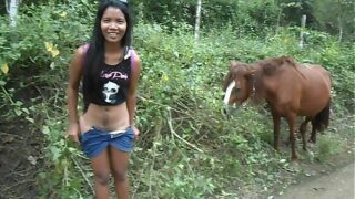 Pussy Filled With Horse Cum